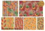 Maximalist wallpaper and fabric in red and orange
