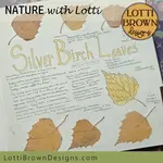 Silver birch leaves nature journal page