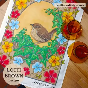Wren tea towel 07