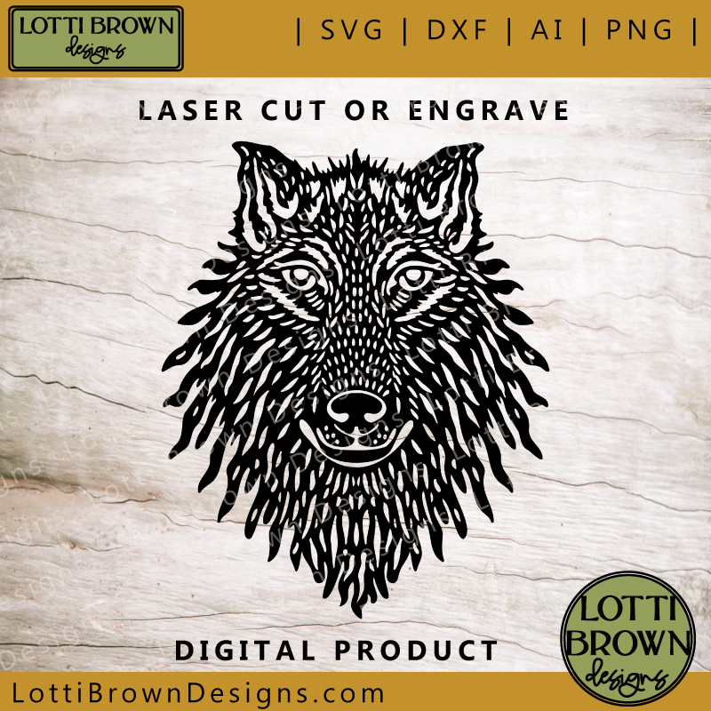 laser file wolf face