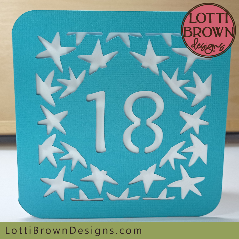 18th birthday card papercut template