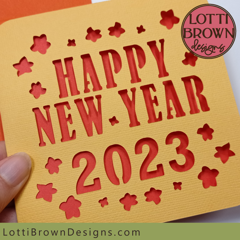 New year card - close up look - yellow and red