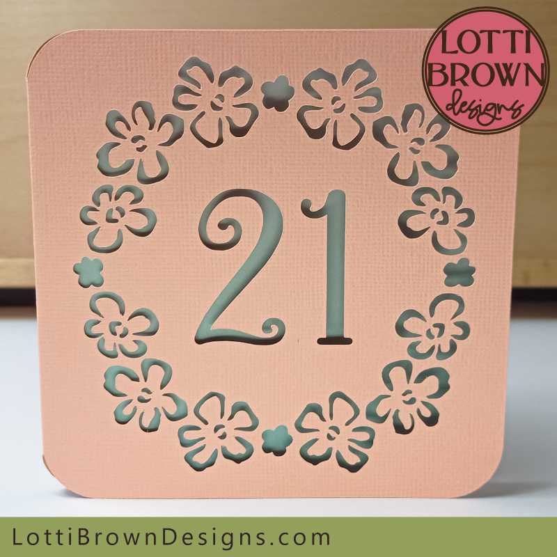 Pretty pink 21st card template