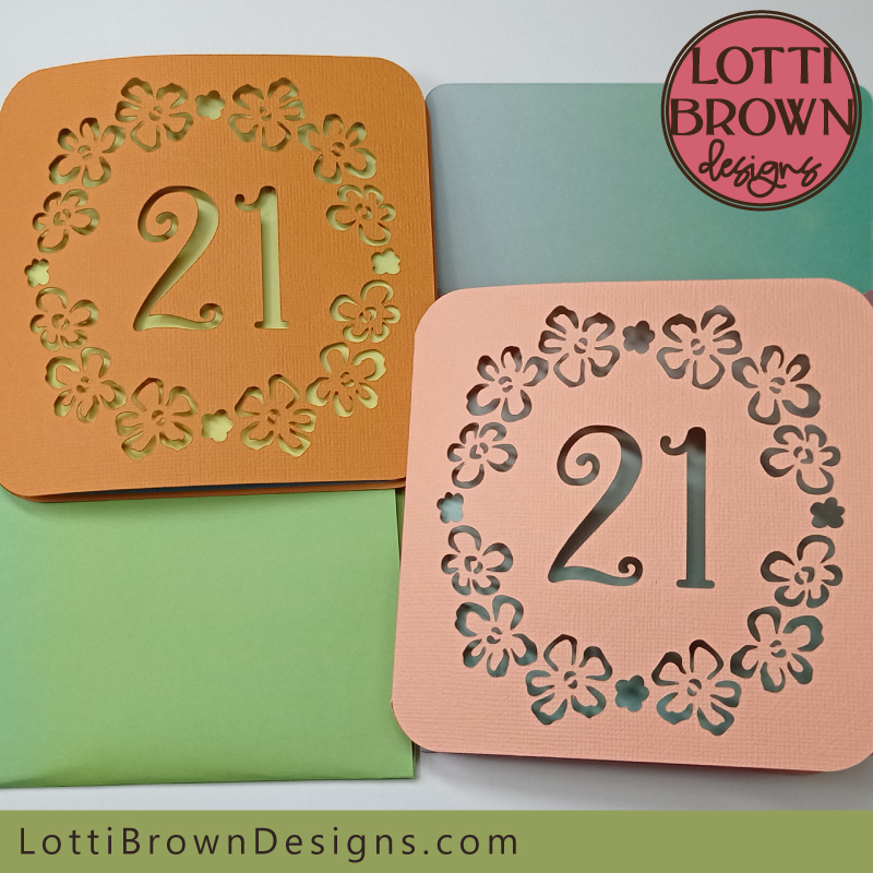 Floral-design 21st birthday card template