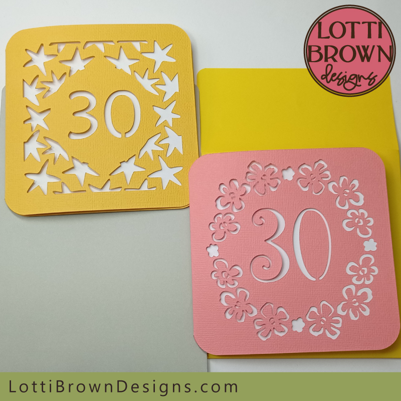 30th birthday card SVG files