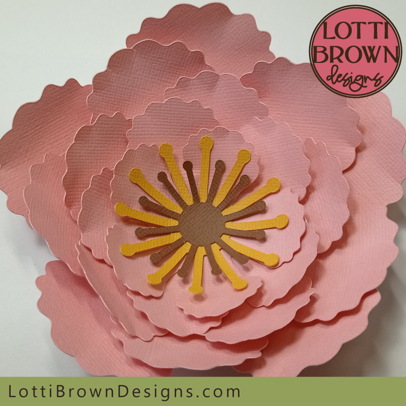 Paper flower SVG template for Cricut