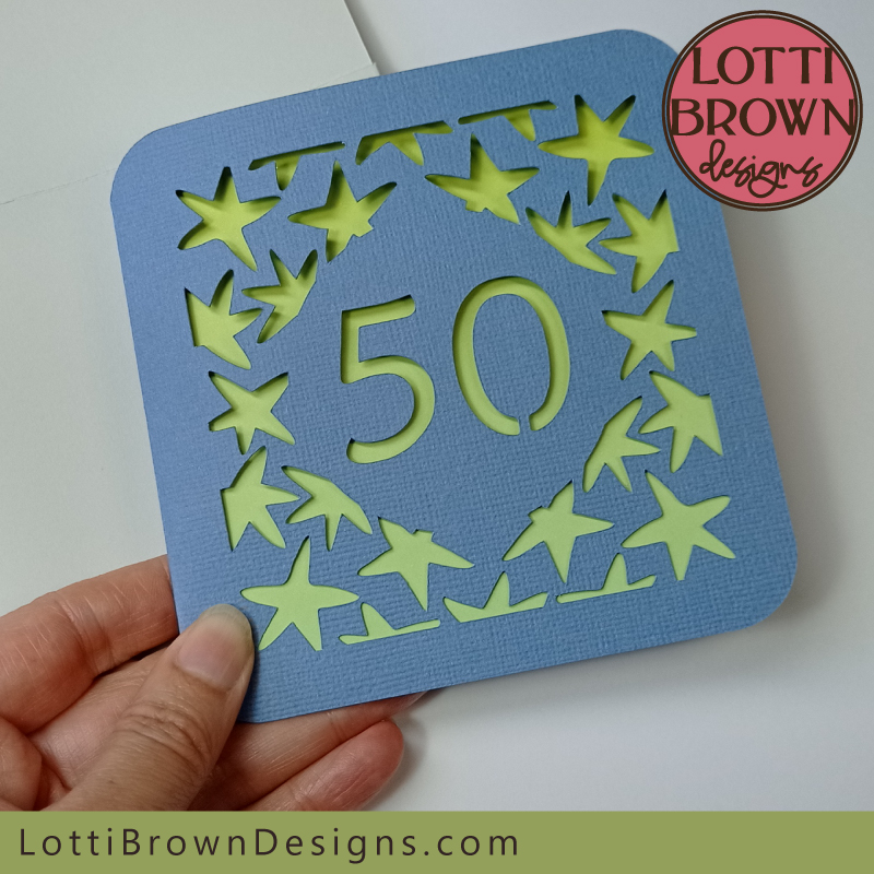 Stars design unisex 50th birthday card template