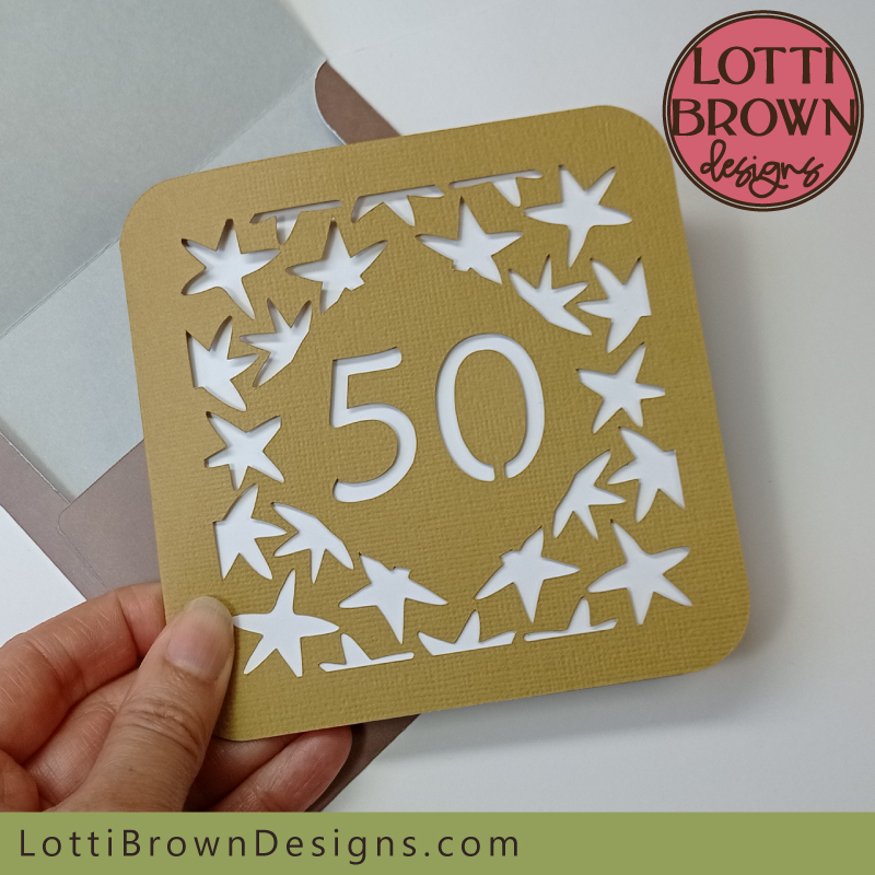 Stars 50th card SVG file