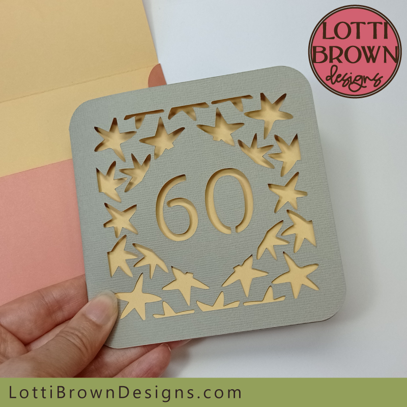 Stars 60th birthday card template