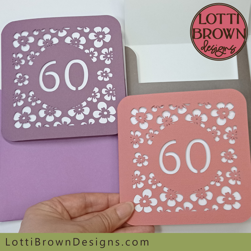 Floral 60th card templates