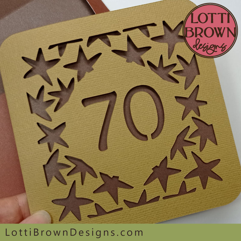 Stars design 70th birthday card template