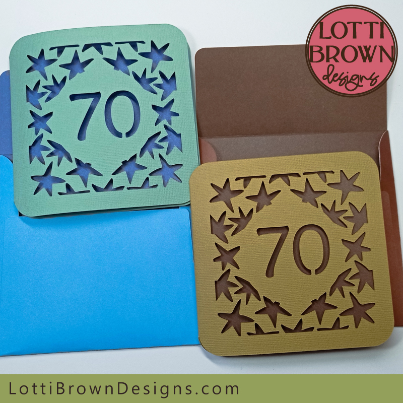 Unisex 70th birthday card template