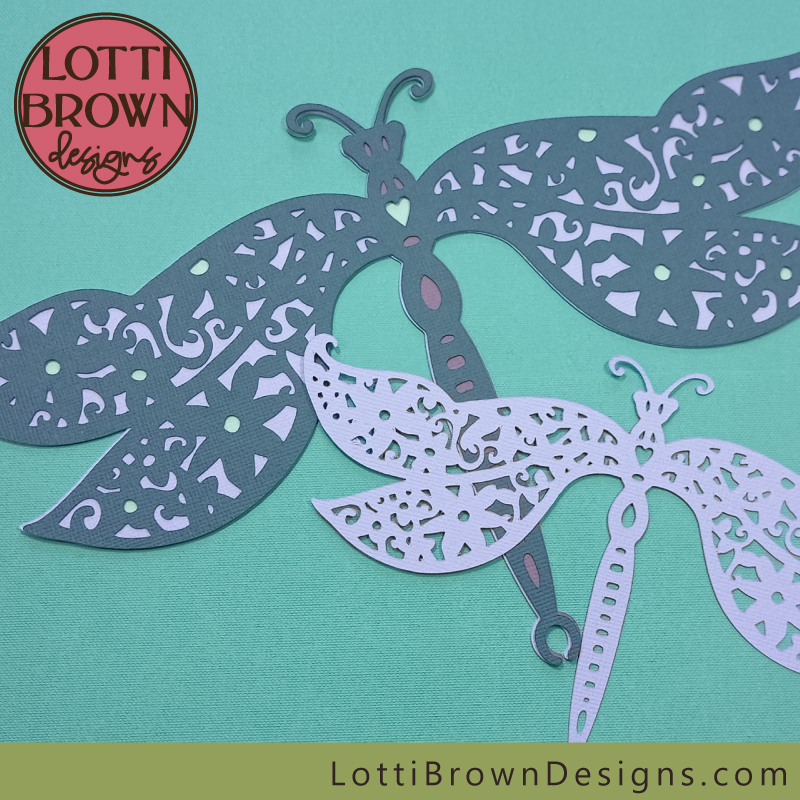 Dragonfly 2 template - alternate colours - purples and lilac