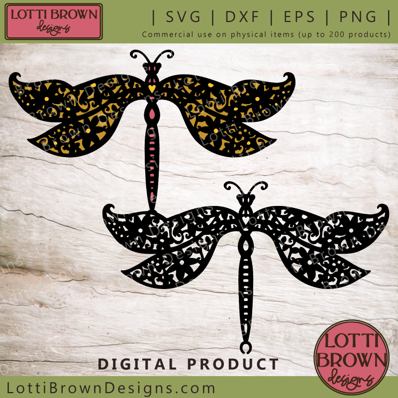 Dragonfly 2 SVG, DXF, EPS & PNG files