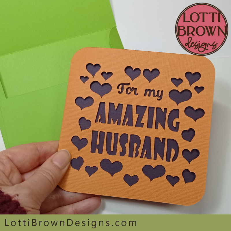 DIY husband card for Cricut - birthday, anniversary, Valentines Day etc.