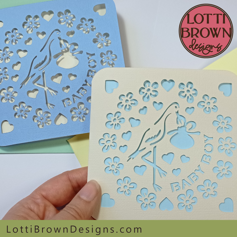 Baby boy card template for Cricut