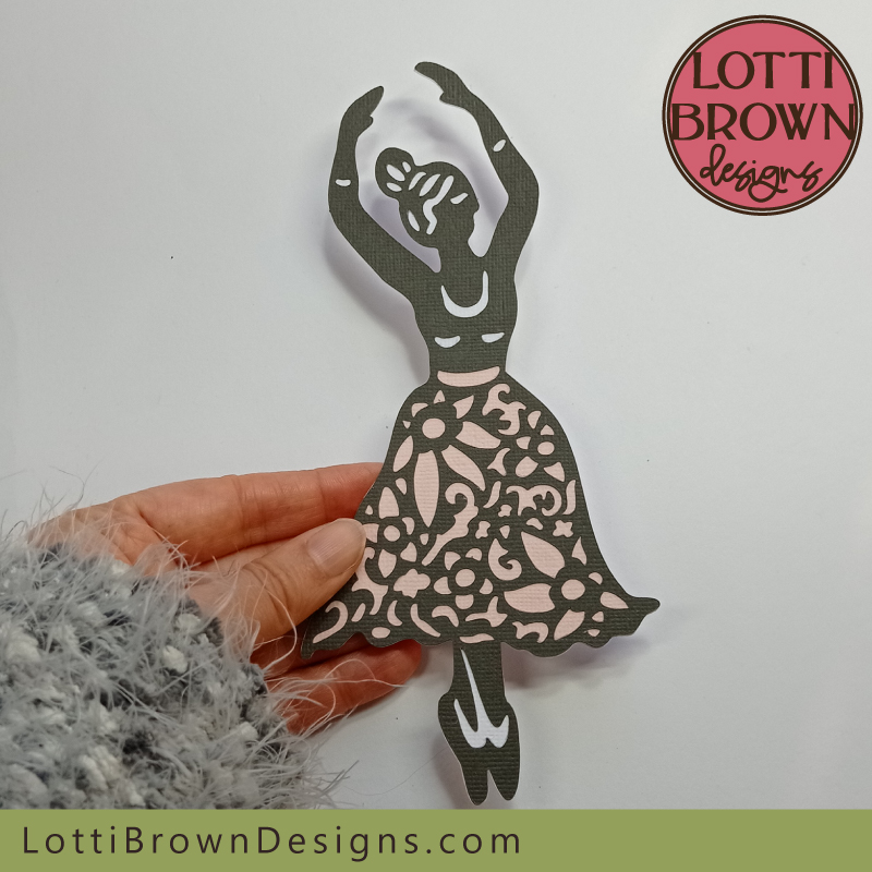 Pirouetting ballerina papercut