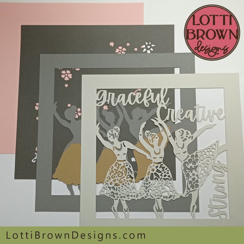 Ballet dancers shadow box craft project - layers cut and ready