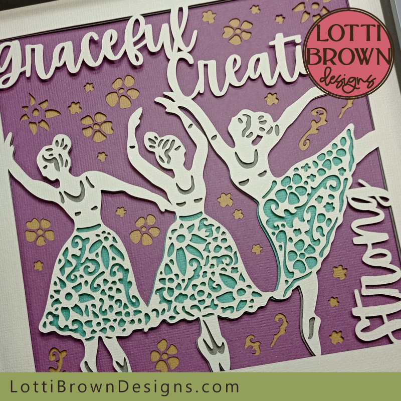 Ballet shadow box - alternate colour idea in purple and green