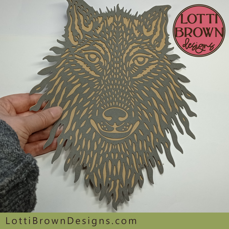 Wolf face design with two layers