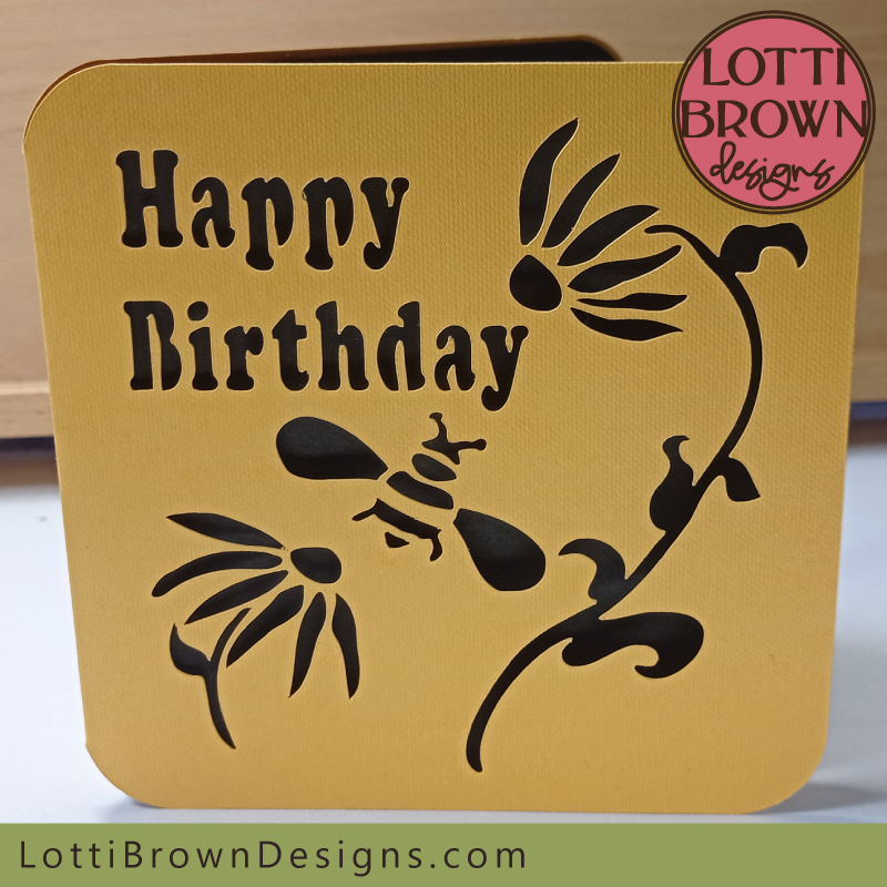Sweet little bee and flowers card