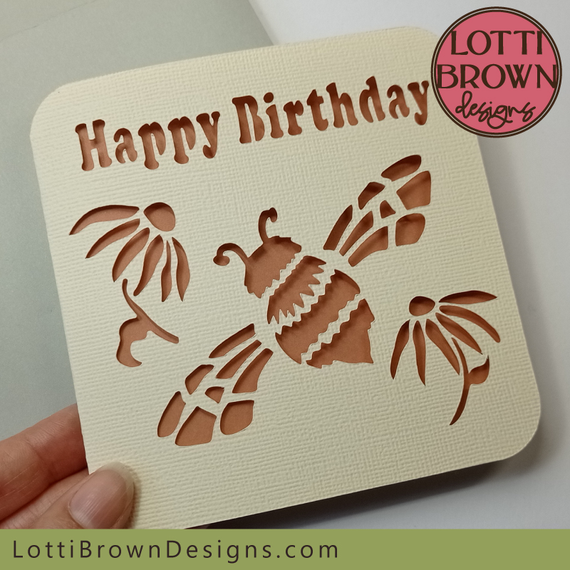 Pretty bee card template