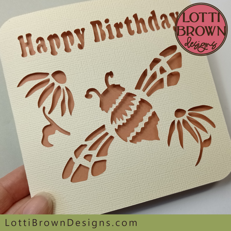 Bee papercut card template