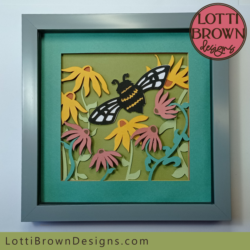 Bee shadow box paper art craft project