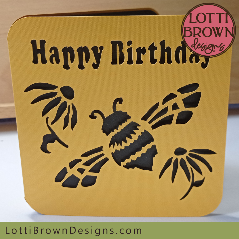 Bee card SVG file