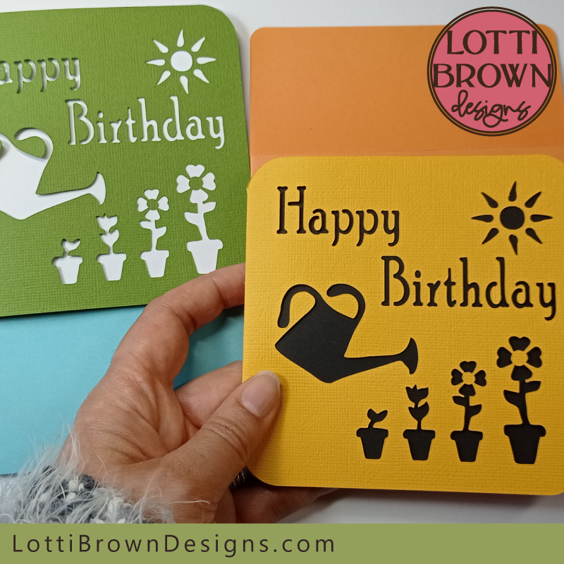 Gardener birthday card template