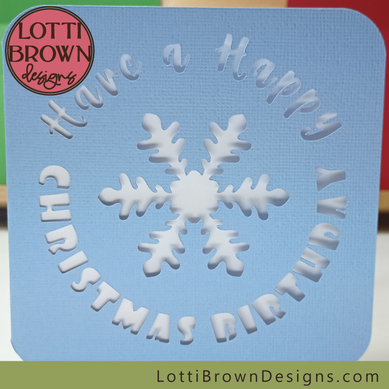 Christmas birthday card template - close up