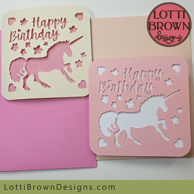 Unicorn birthday card template
