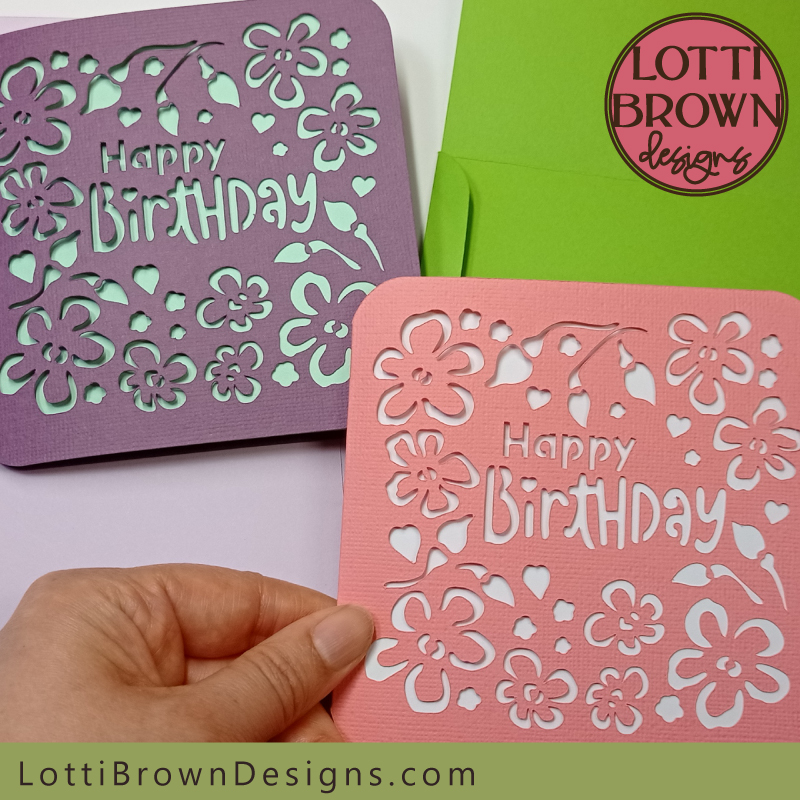 Floral Birthday Card Template for Cricut