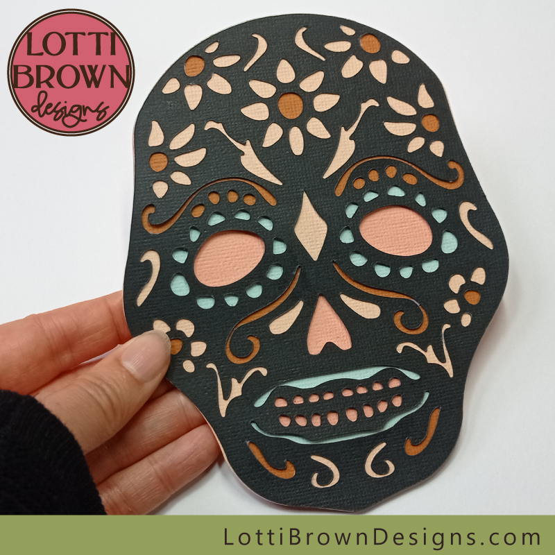 Alternative colour idea for the sugar skull SVG - black and pastel colours