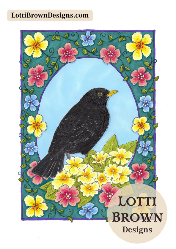 Blackbird art by Lotti Brown