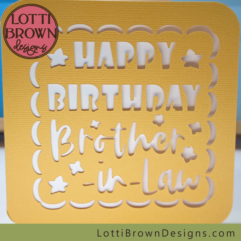 Yellow brother-in-law birthday card