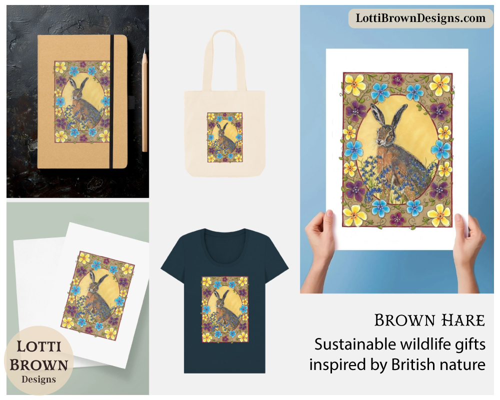 Brown hare art prints and products