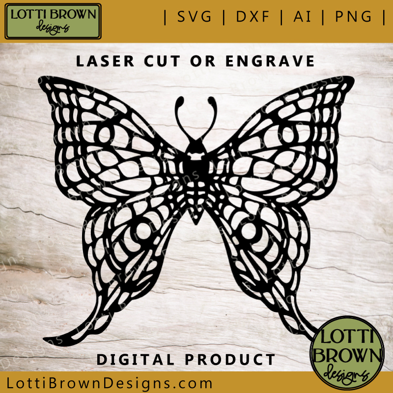 Laser cut or engrave butterfly #1 SVG design