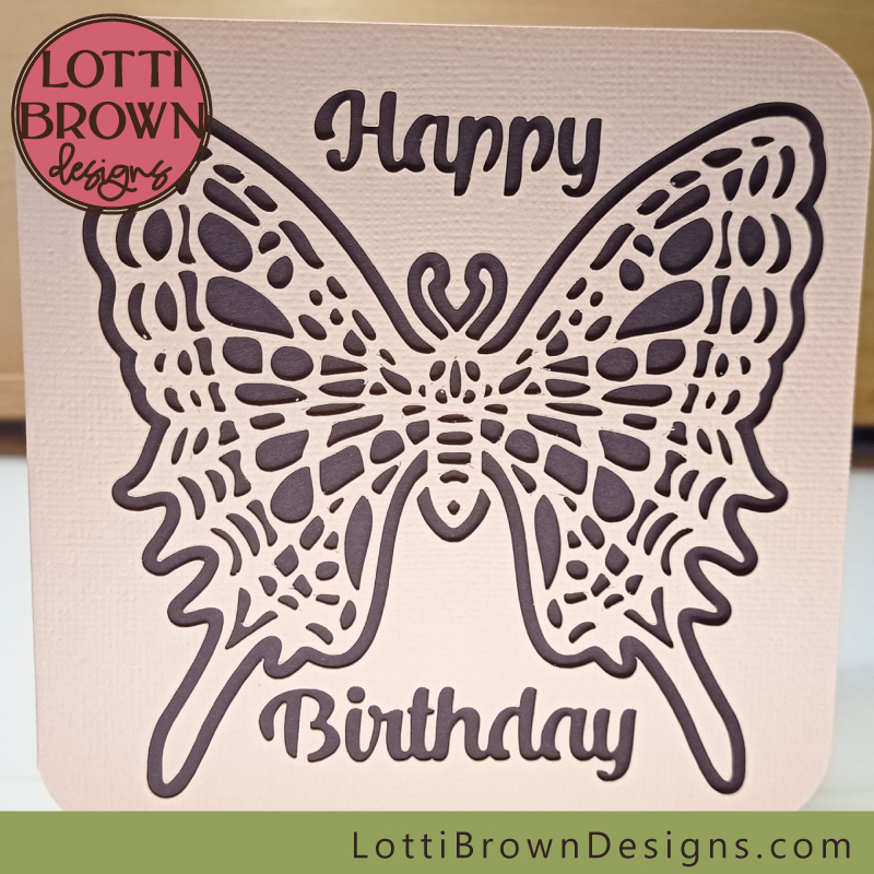 Template for butterfly birthday card - SVG, EPS, DXF, PNG