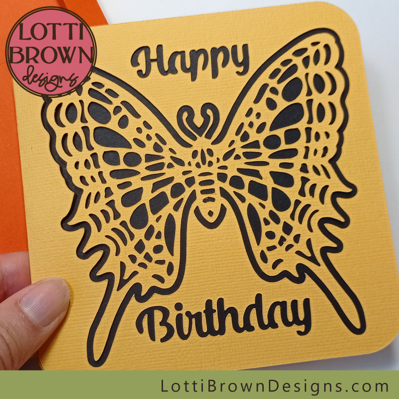 Butterfly birthday card for Cricut