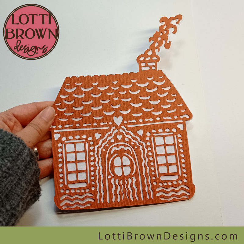 Cute gingerbread cottage SVG design