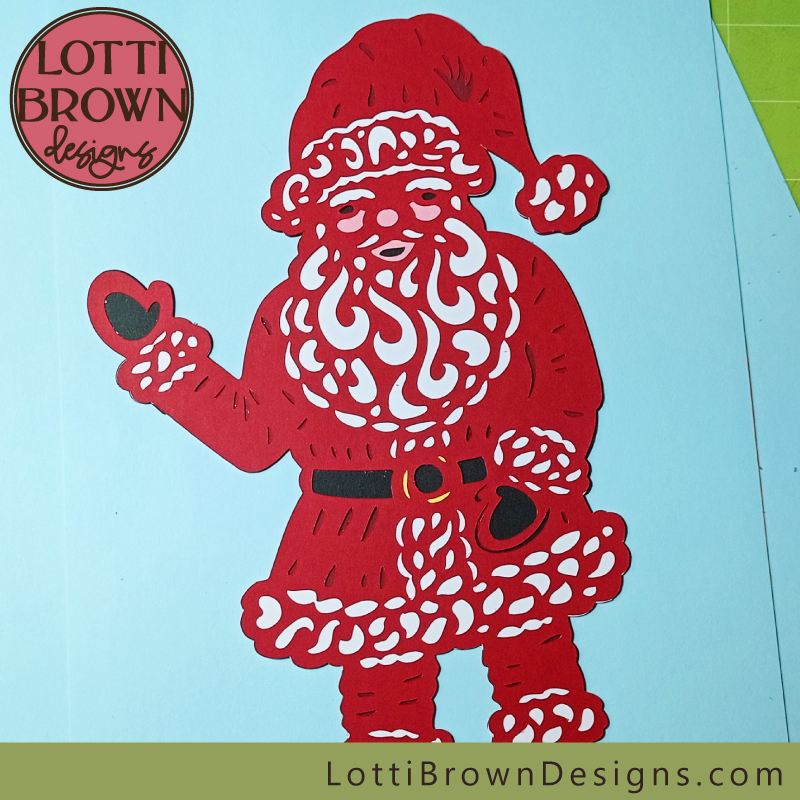 Easy Santa Claus SVG cardstock project for Cricut and other cutting machines...