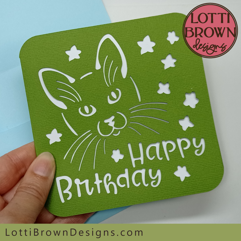 Cute cat birthday card template