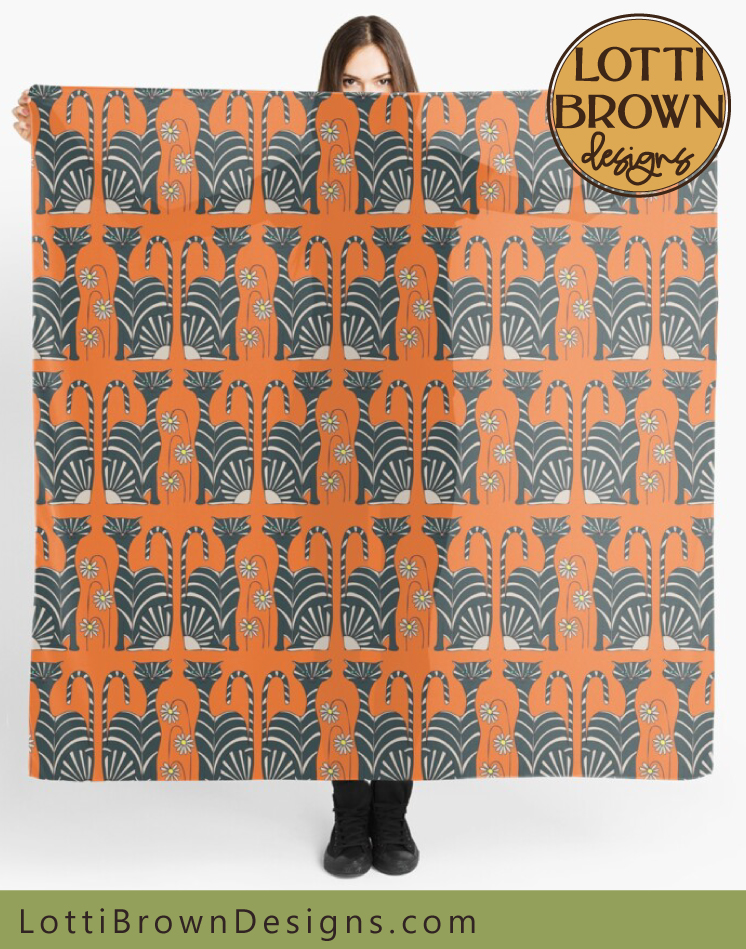 Cat lover silky scarf