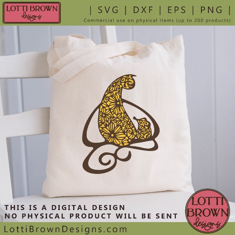 Art nouveau style cat and mouse shopper bag