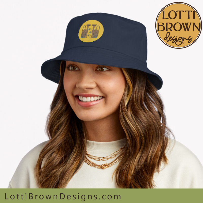 Retro cats bucket hat