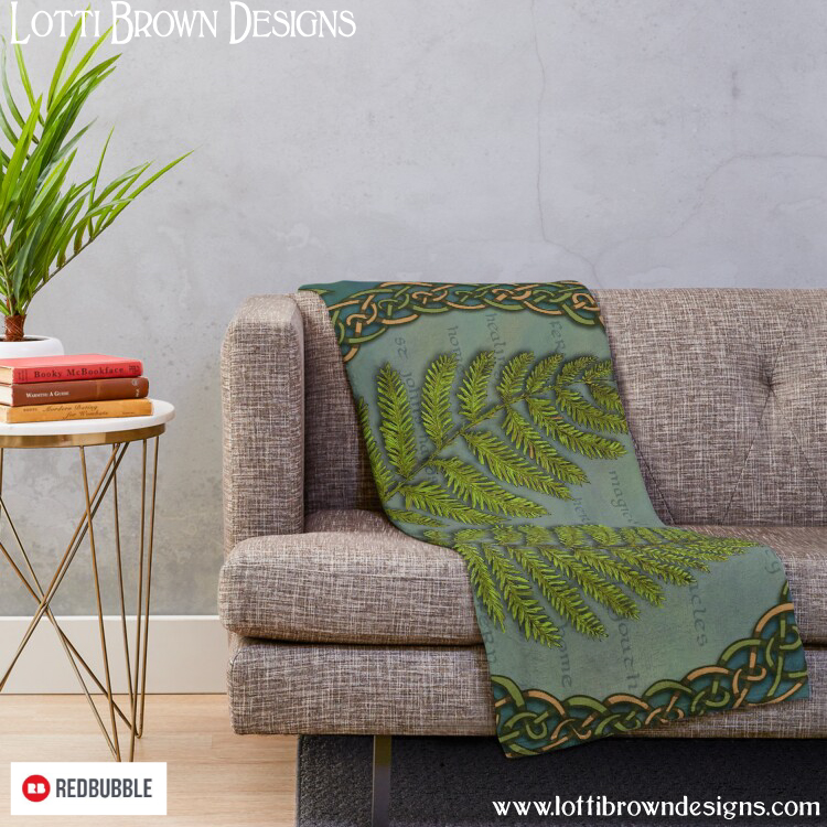 Celtic fern throw blanket