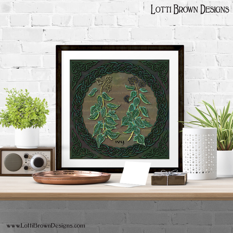 Celtic ivy art print 
