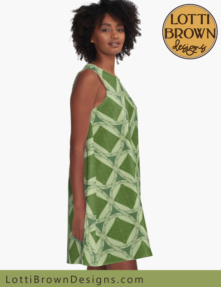 Celtic knotwork dress in green