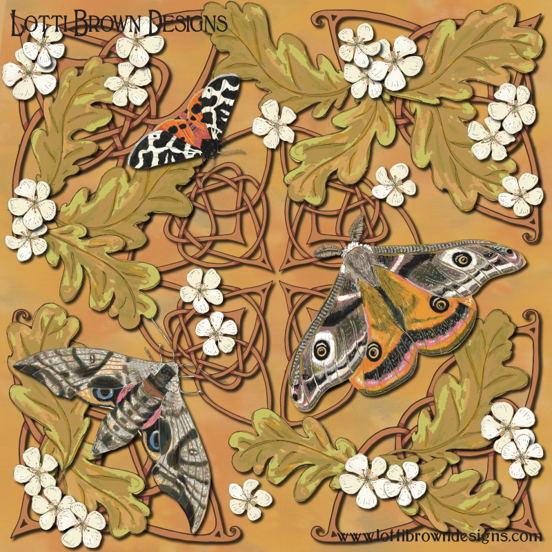 Celtic Moths art by Lotti Brown